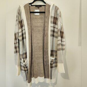 Almost Famous Brown and Cream Cardigan Sweater